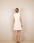 Dress in Cream with Detachable Brooch Size 8