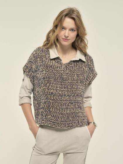 Sleeveless Chenille Jumper in Charcoal