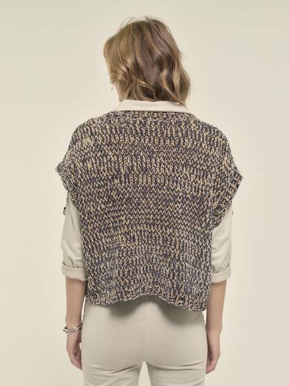 Sleeveless Chenille Jumper in Charcoal
