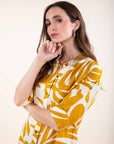 Printed Shirt Dress in Ochre OR Paprika