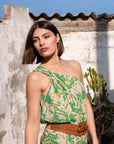 Off-Shoulder Top in Green Size 10