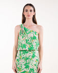 Off-Shoulder Top in Green Size 10