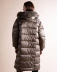 Long Quilted Coat with Hood