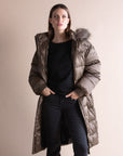 Long Quilted Coat with Hood