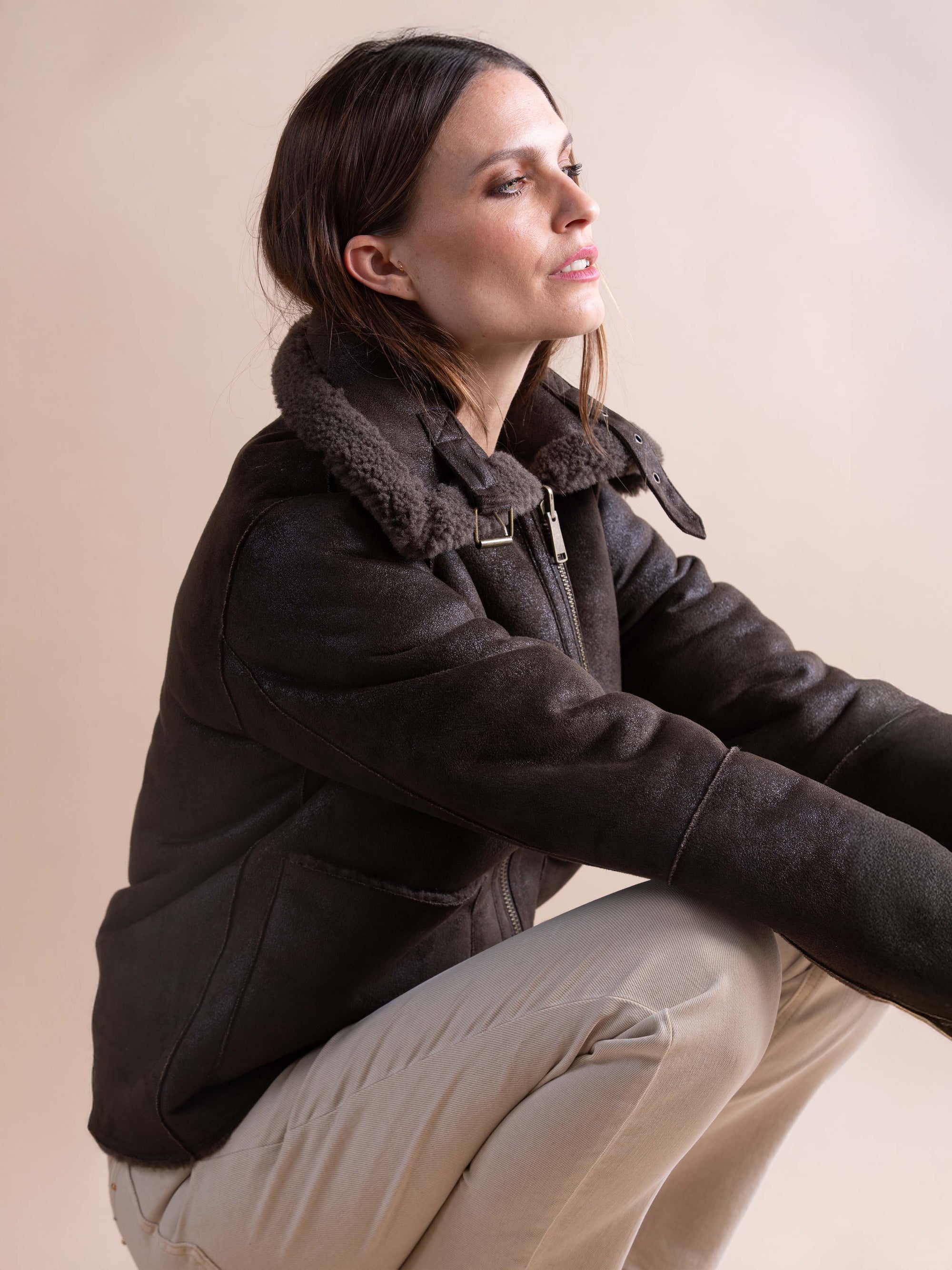 Reversible Faux Fur Shearling Jacket