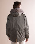 Short Hooded Parka in Khaki