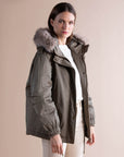 Short Hooded Parka in Khaki