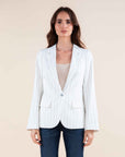 Striped Blazer in White