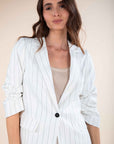 Striped Blazer in White