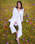 Striped Trousers in White