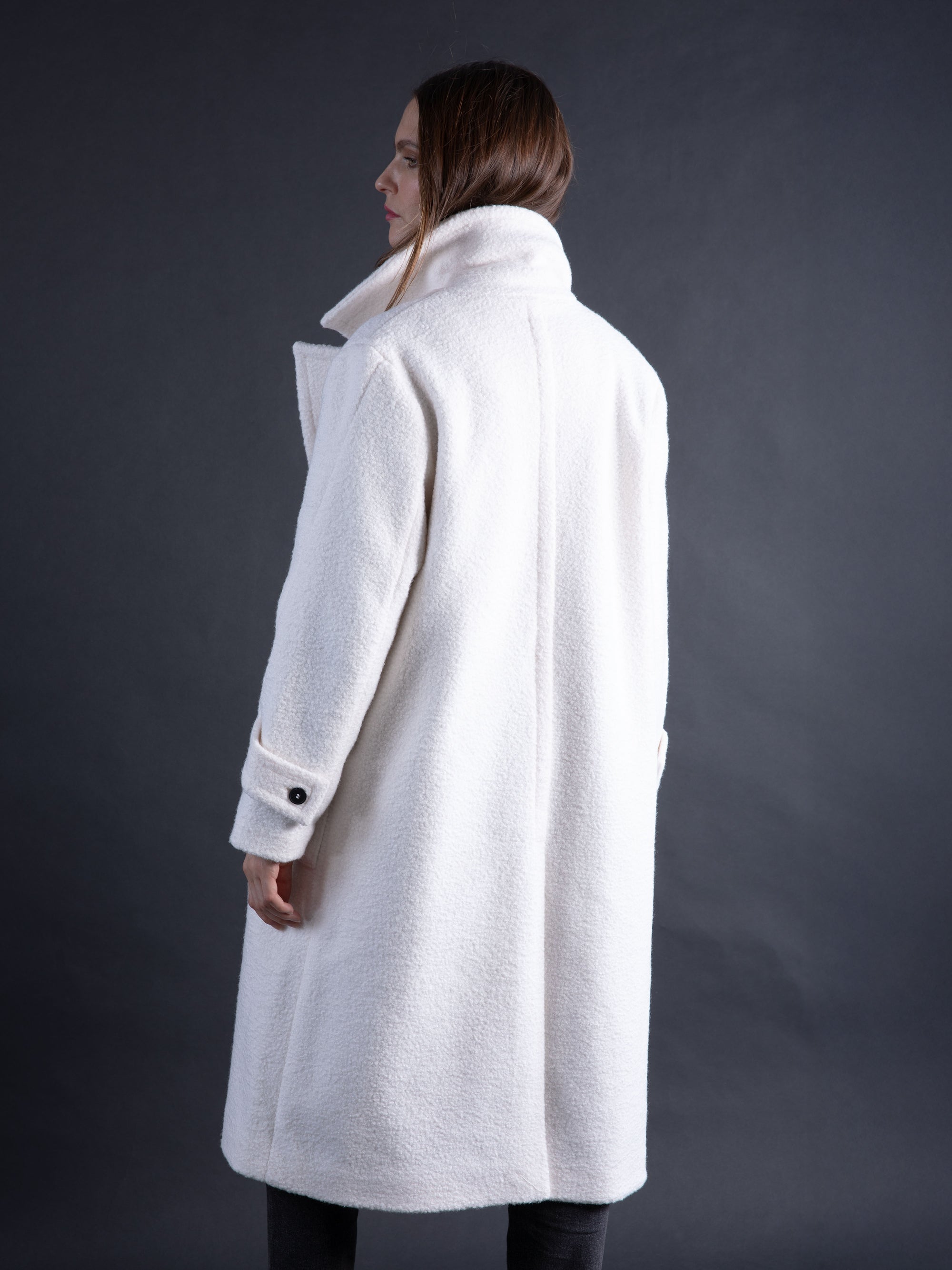 Bouclette Coat in Ivory