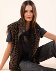 Reversible Leopard Gilet in Anthracite