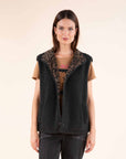 Reversible Leopard Gilet in Anthracite
