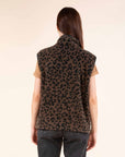 Reversible Leopard Gilet in Anthracite