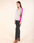 Contrast Stripe Jumper in Beige