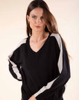 Contrast Stripe Jumper in Black