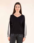 Contrast Stripe Jumper in Black
