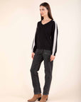 Contrast Stripe Jumper in Black