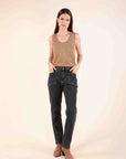 Elastic Waist Jeans in Anthracite
