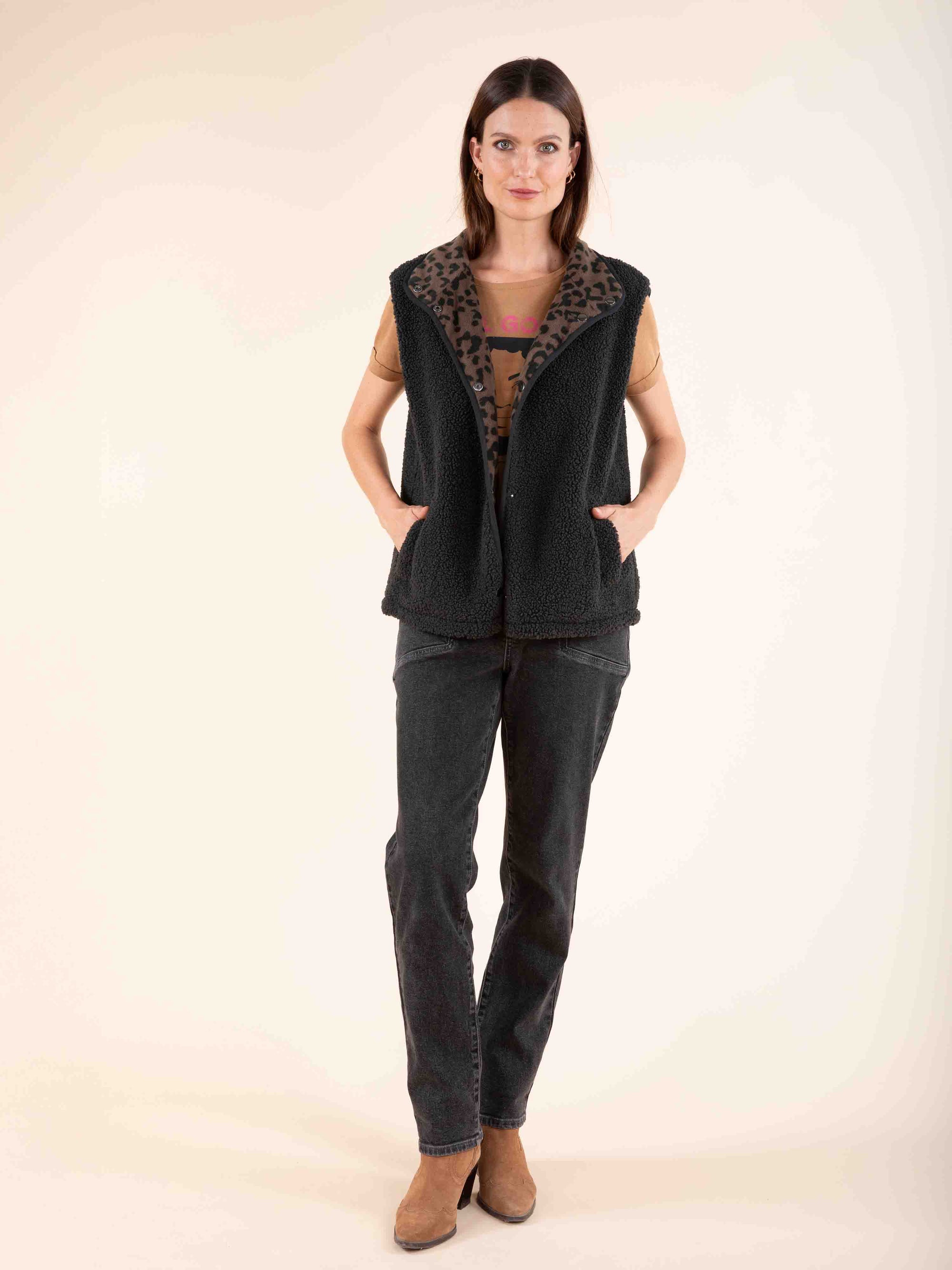 Elastic Waist Jeans in Anthracite