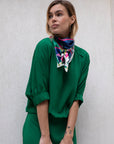 Batwing Sleeve Dress in Green