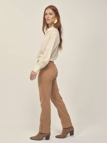 Trouser with buttons at leg Caramel