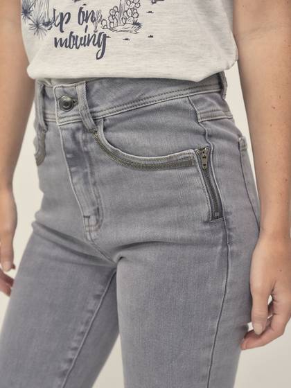 Romy Grey Jeans with zip detail