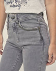 Romy Grey Jeans with zip detail Size 8