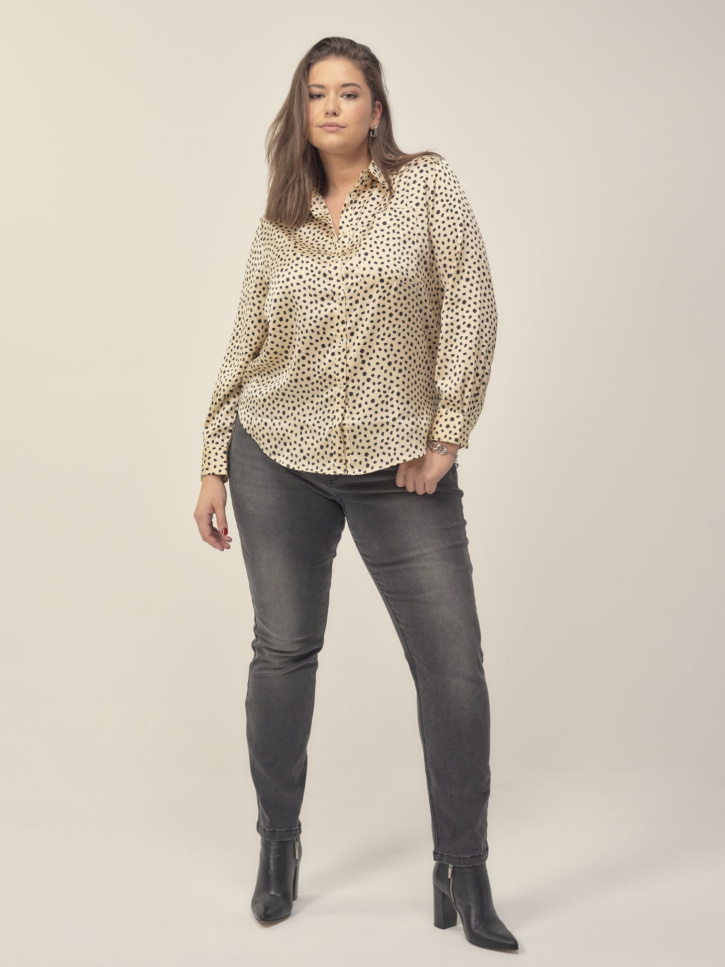 Kate Carbon Grey Jeans with lurex detail on waistband