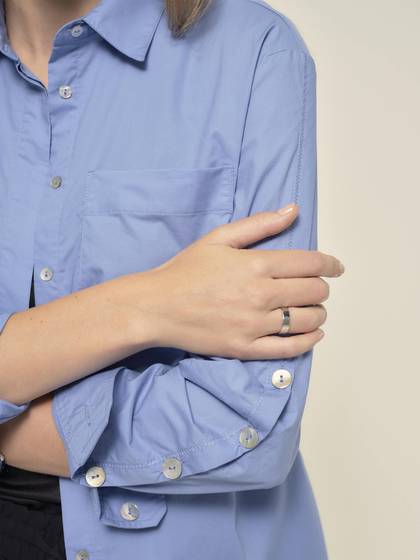 LIMITED EDITION Bi-material shirt in Blue