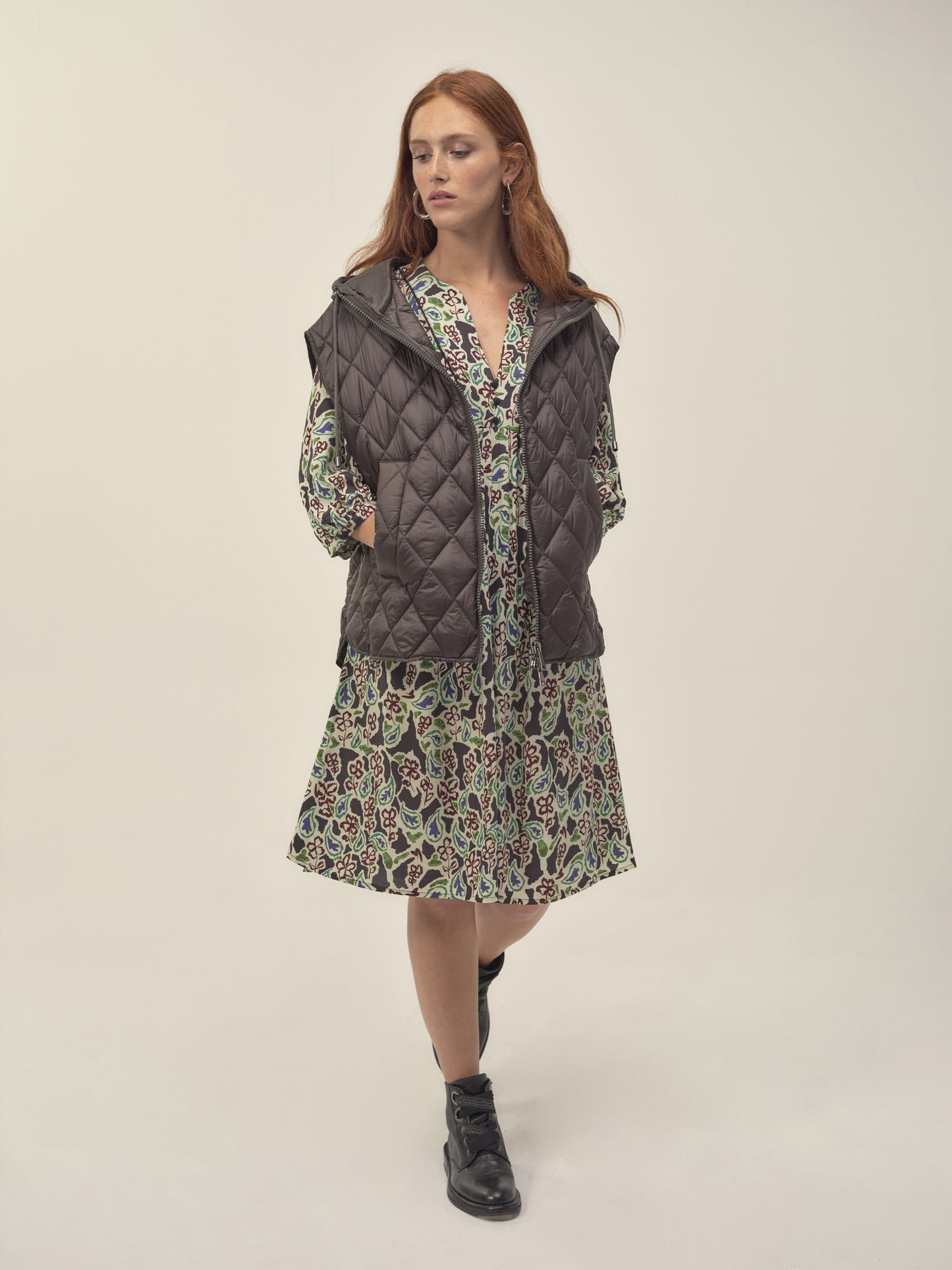 Padded Gilet in Khaki