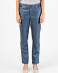 Faux Leather Trousers in Denim Blue Size 6, 20