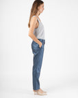 Faux Leather Trousers in Denim Blue Size 6, 20