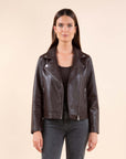 Biker Jacket in Chocolate Brown