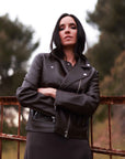 Biker Jacket in Chocolate Brown
