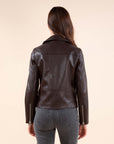 Biker Jacket in Chocolate Brown