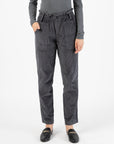 Paperbag Velour Cord Trousers in Grey Size 8, 14
