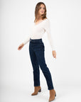 Monica Tshirt with Lace Neckline in Ecru