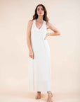 Long pleated dress in Ivory