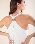 Long pleated dress in Ivory