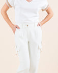 Loose Cargo Trousers in Ivory