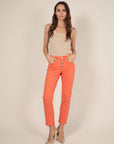 Jeans with Fancy Buttons in Coral Size 8