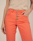 Jeans with Fancy Buttons in Coral Size 8