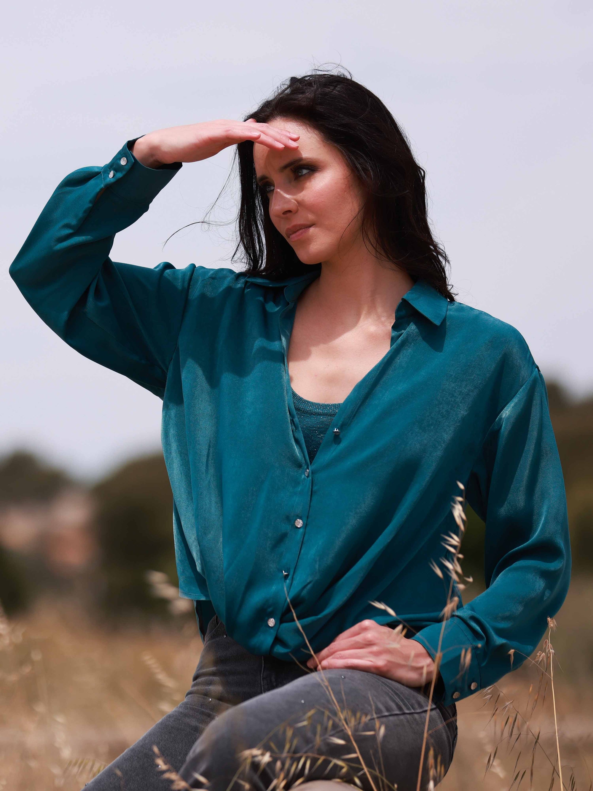 Iridescent Top in Celadon