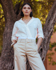 Crossed Shirt in White Size 10
