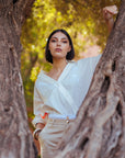 Crossed Shirt in White Size 10