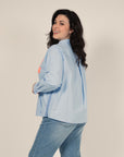 Crossed Shirt in Sky Blue Size 18, 20