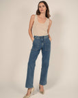 Alicia Patch Pocket Jeans in Light Denim Size 10, 20