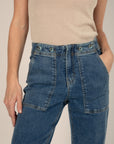 Alicia Patch Pocket Jeans in Light Denim Size 10, 20