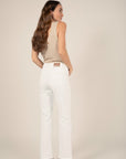JANE Flared Jeans in Ecru Size 18